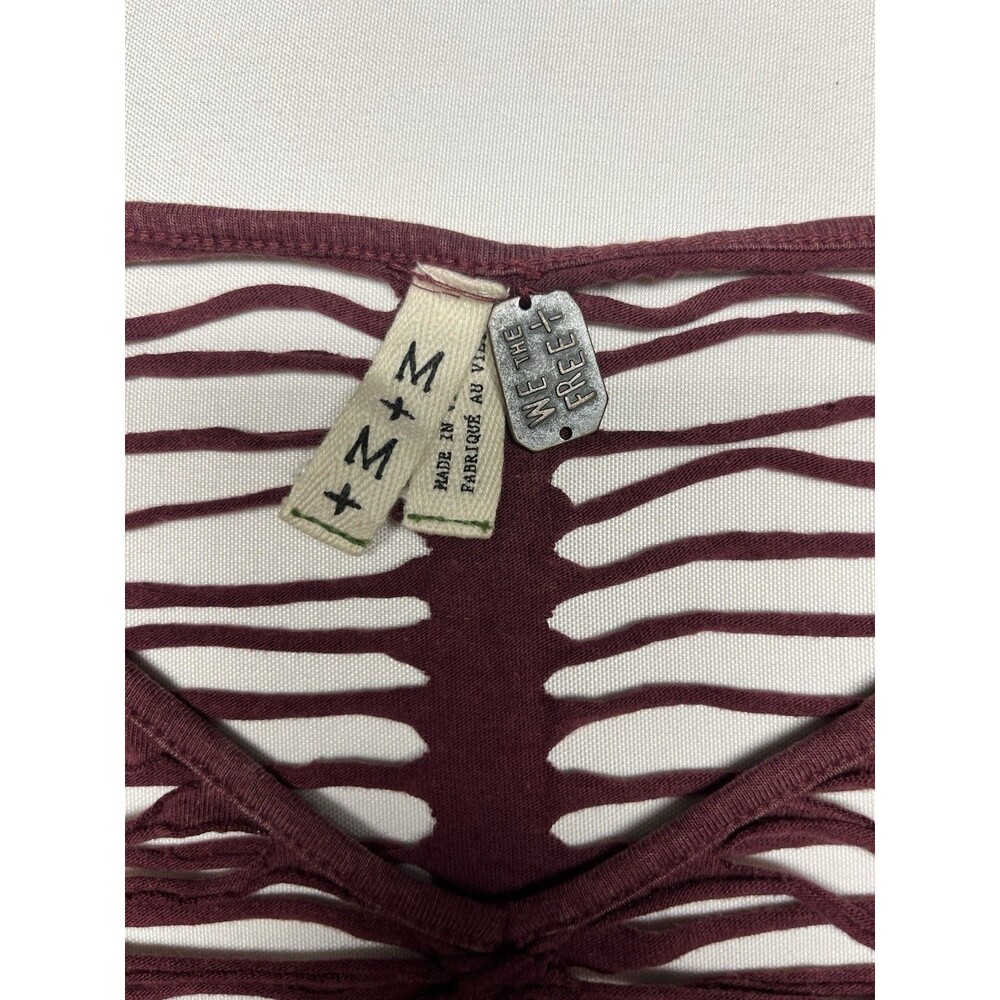 We The Free Cut Out Ripped Distressed Oversize Boho T-Shirt - Picture 4 of 7